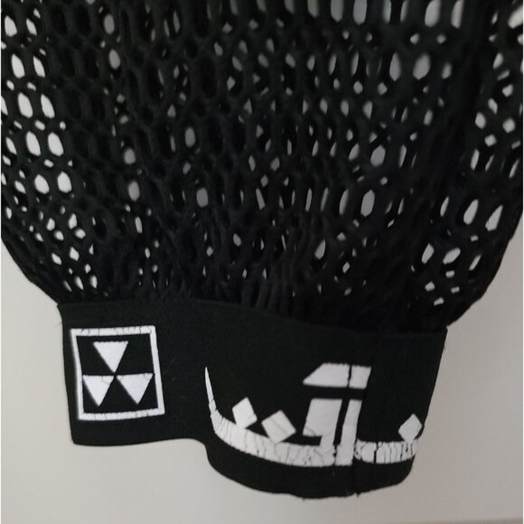 Black Mesh Streetwear Hip Hop Patchwork Cargo Pants w/ Buckle Detail Unisex Sz M - Picture 10 of 12